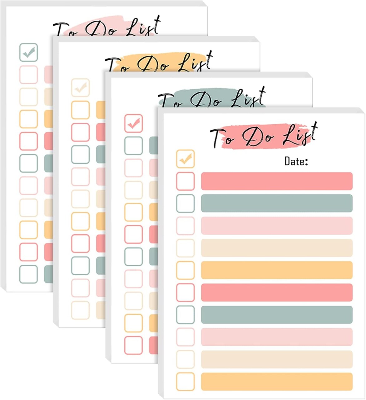 4 Packs Planner Sticky Notes 4x6Inches - 200 Sheets (Bright Color)